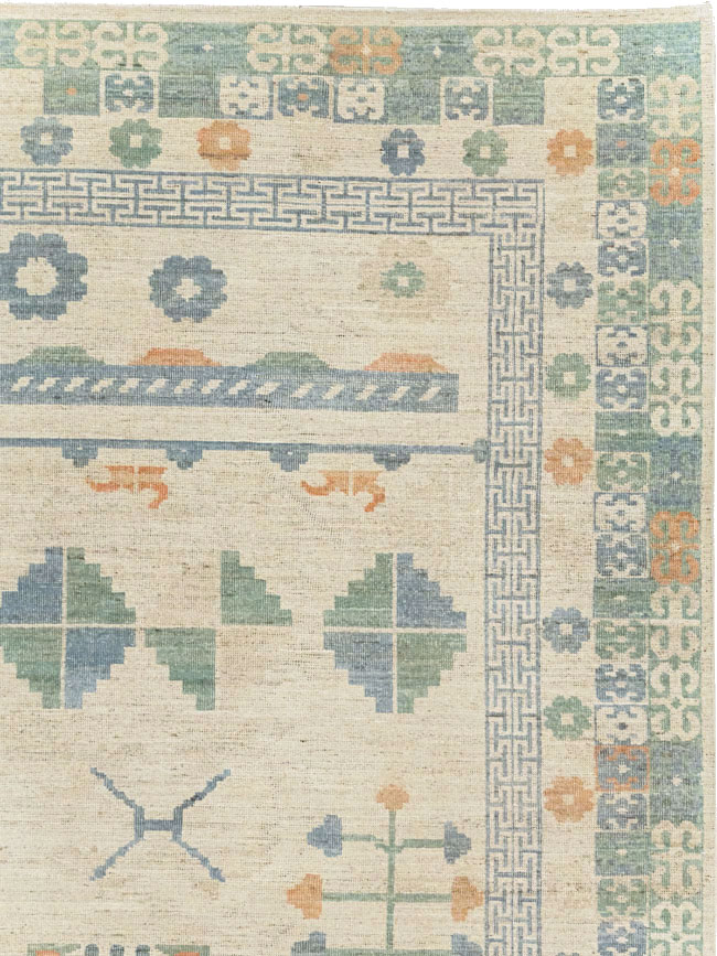 Modern East Turkestan Khotan Room Size Carpet, No.31761 - Galerie Shabab