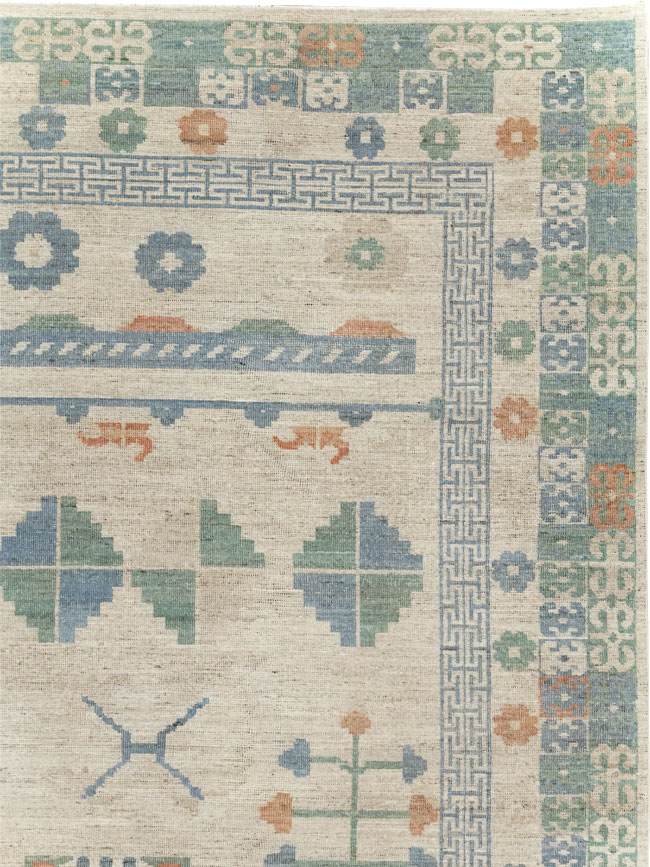 Modern East Turkestan Khotan Room Size Carpet, No.31761 - Galerie Shabab