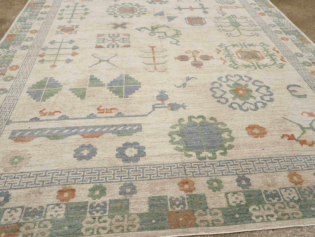 Modern East Turkestan Khotan Room Size Carpet, No.31761 - Galerie Shabab