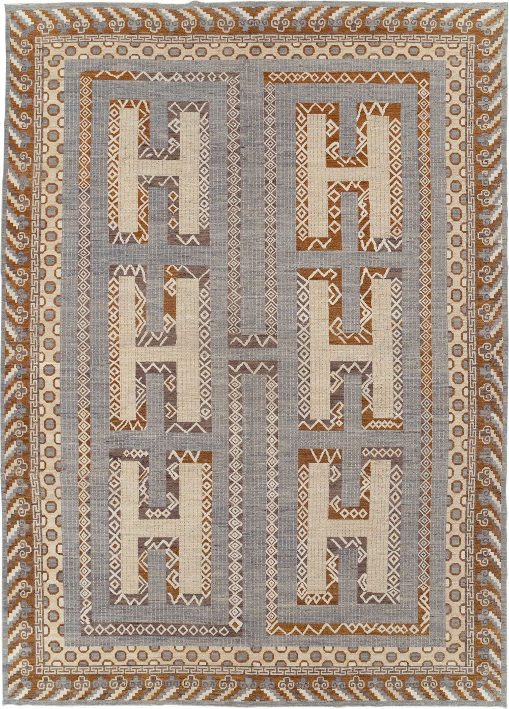 African Tuareg Inspired Modern East Turkestan Khotan Room Size Carpet, No.31762 - Galerie Shabab