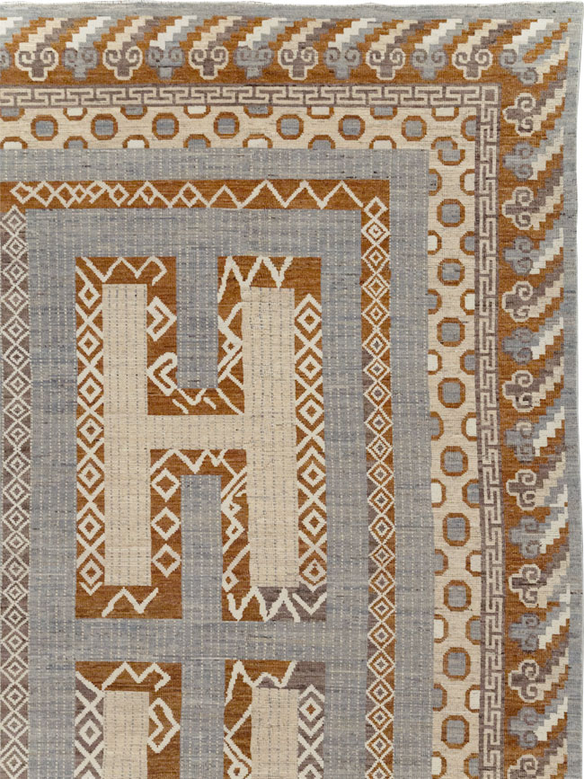 African Tuareg Inspired Modern East Turkestan Khotan Room Size Carpet, No.31762 - Galerie Shabab