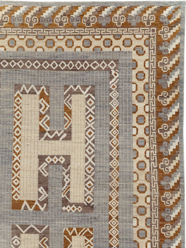 African Tuareg Inspired Modern East Turkestan Khotan Room Size Carpet, No.31762 - Galerie Shabab