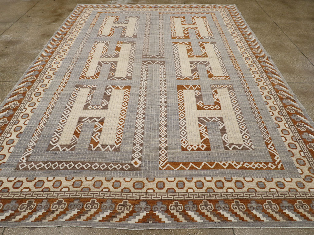 African Tuareg Inspired Modern East Turkestan Khotan Room Size Carpet, No.31762 - Galerie Shabab