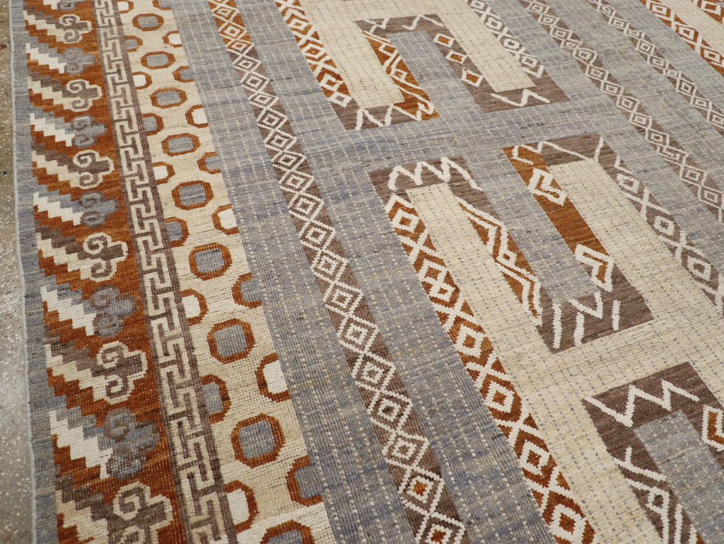 African Tuareg Inspired Modern East Turkestan Khotan Room Size Carpet, No.31762 - Galerie Shabab