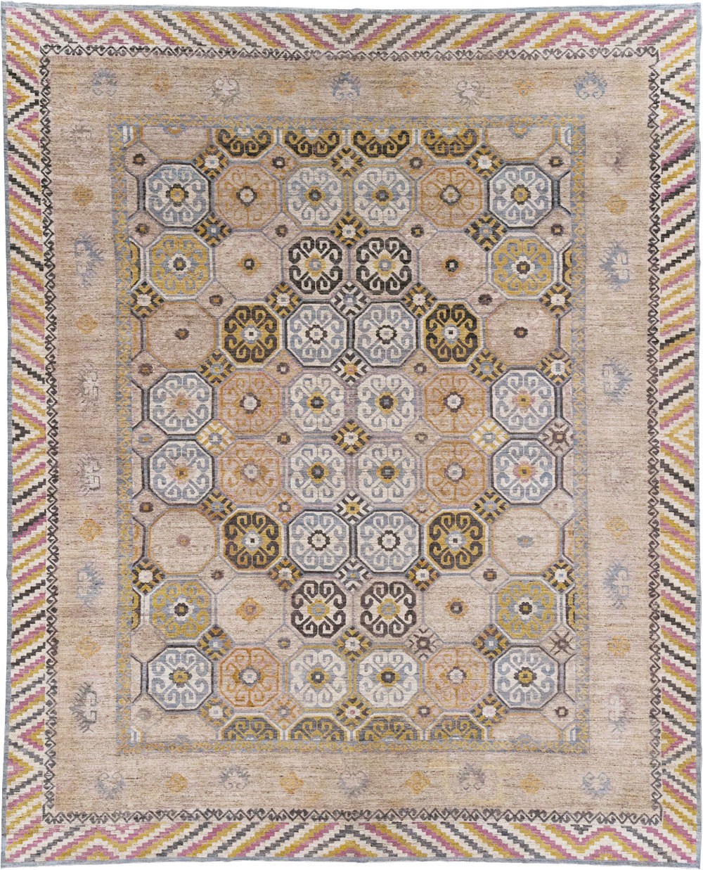 Modern East Turkestan Khotan Room Size Carpet, No.31763 - Galerie Shabab