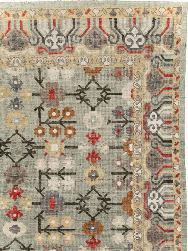 Modern East Turkestan Khotan Small Room Size Carpet, No.31772 - Galerie Shabab