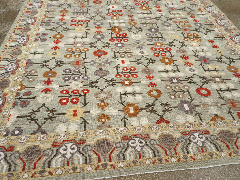 Modern East Turkestan Khotan Small Room Size Carpet, No.31772 - Galerie Shabab