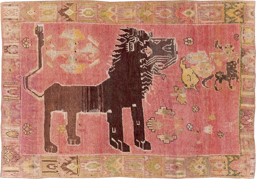 Vintage Persian Pictorial Shiraz Throw Rug, No.31777 - Galerie Shabab