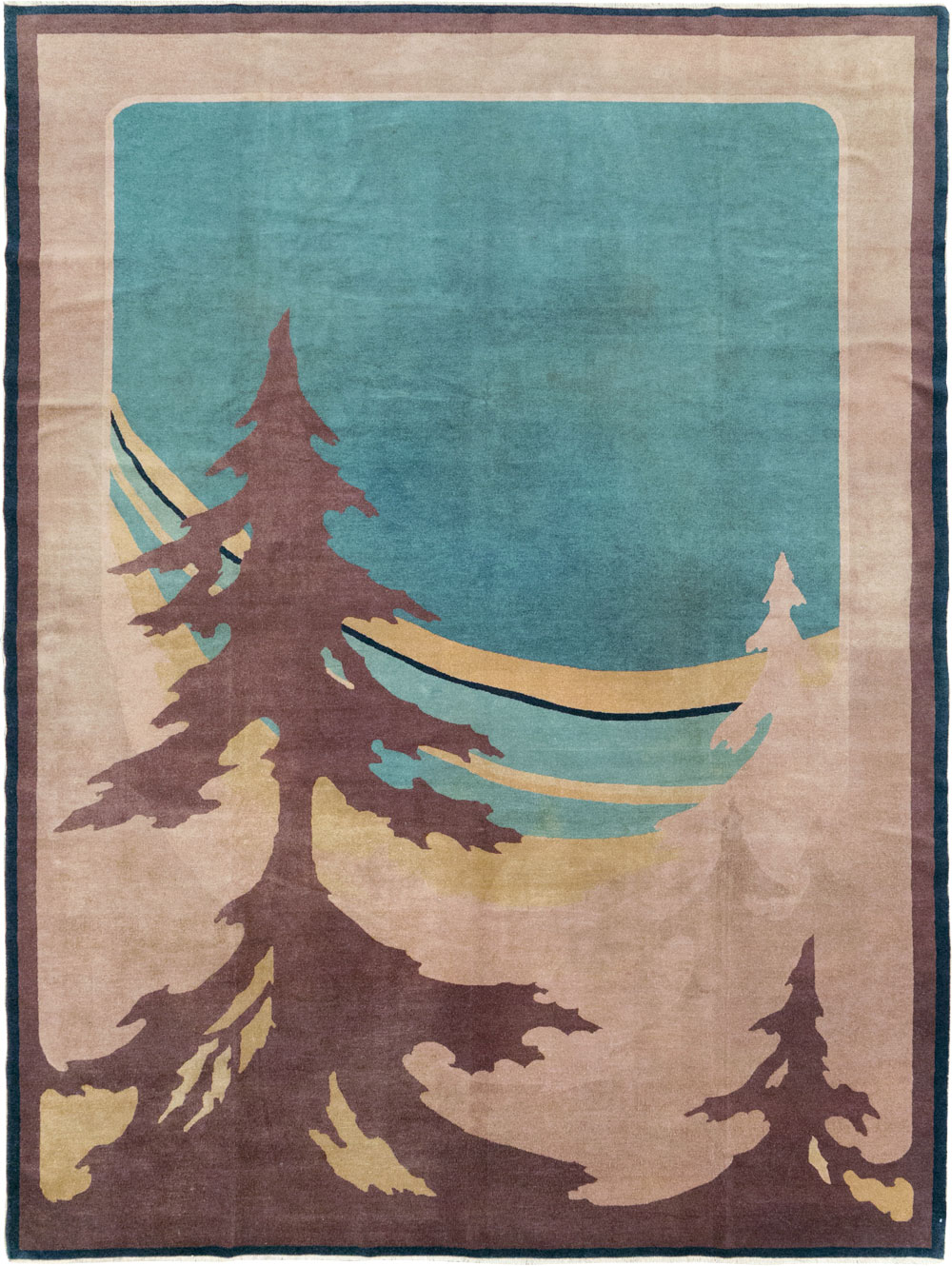 Vintage Chinese Art Deco Room Size Carpet, No.31780 - Galerie Shabab