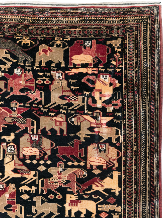 Vintage Pictorial Turkoman Rug, No.31784 - Galerie Shabab