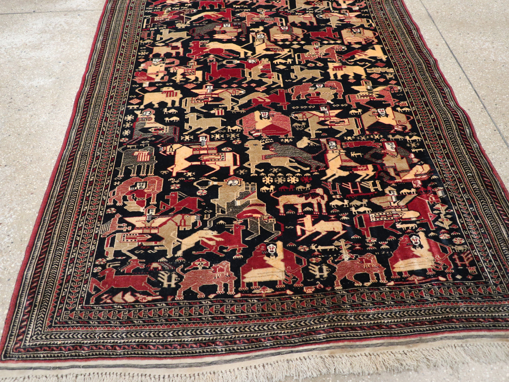 Vintage Pictorial Turkoman Rug, No.31784 - Galerie Shabab