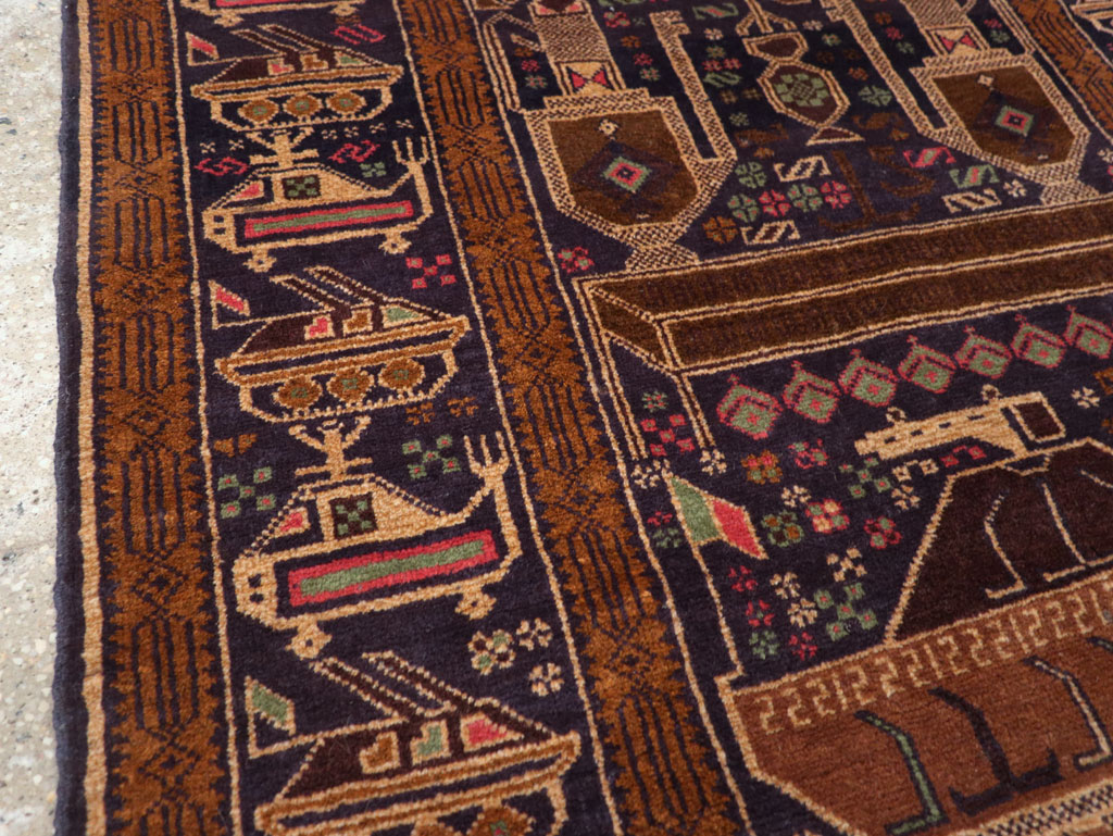 Vintage Afghan Pictorial War Rug, No.31785 - Galerie Shabab