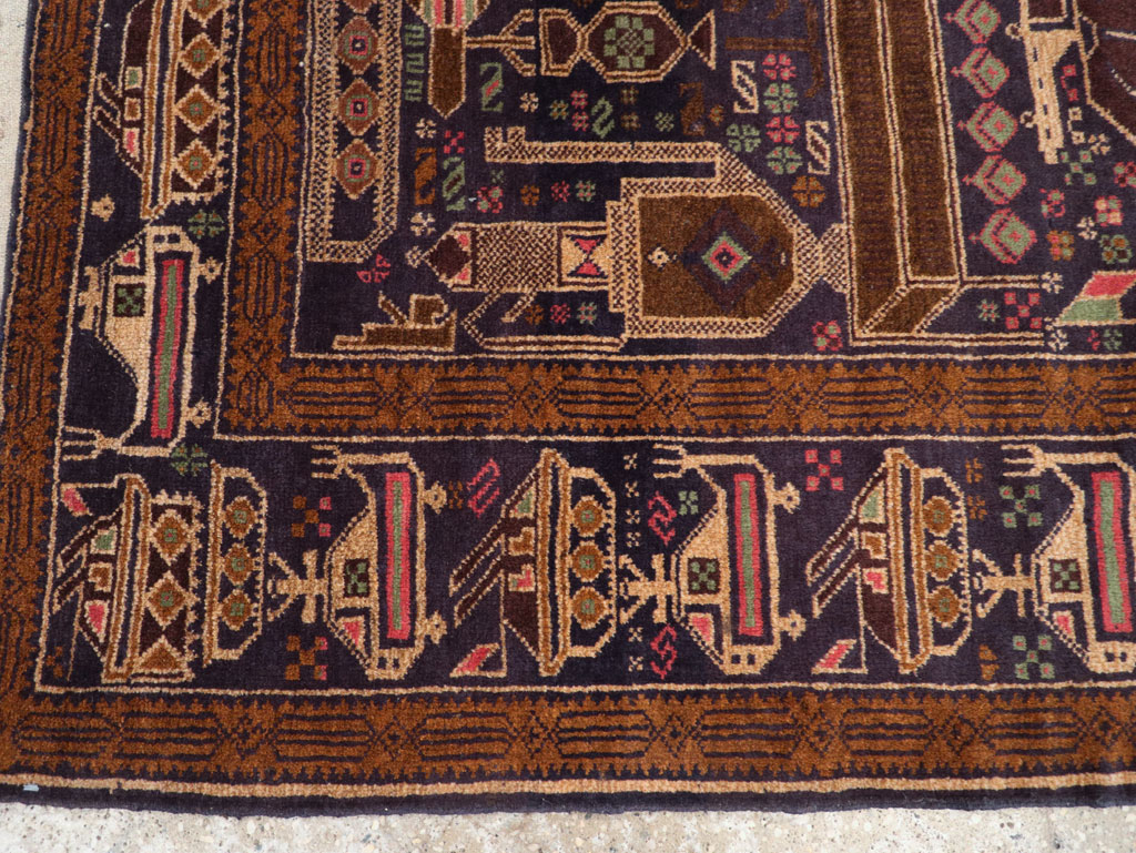 Vintage Afghan Pictorial War Rug, No.31785 - Galerie Shabab