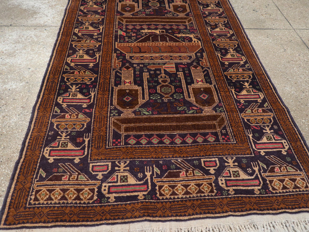 Vintage Afghan Pictorial War Rug, No.31785 - Galerie Shabab