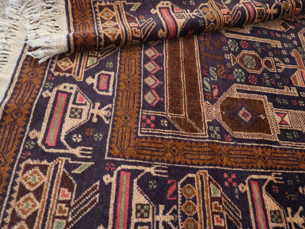 Vintage Afghan Pictorial War Rug, No.31785 - Galerie Shabab