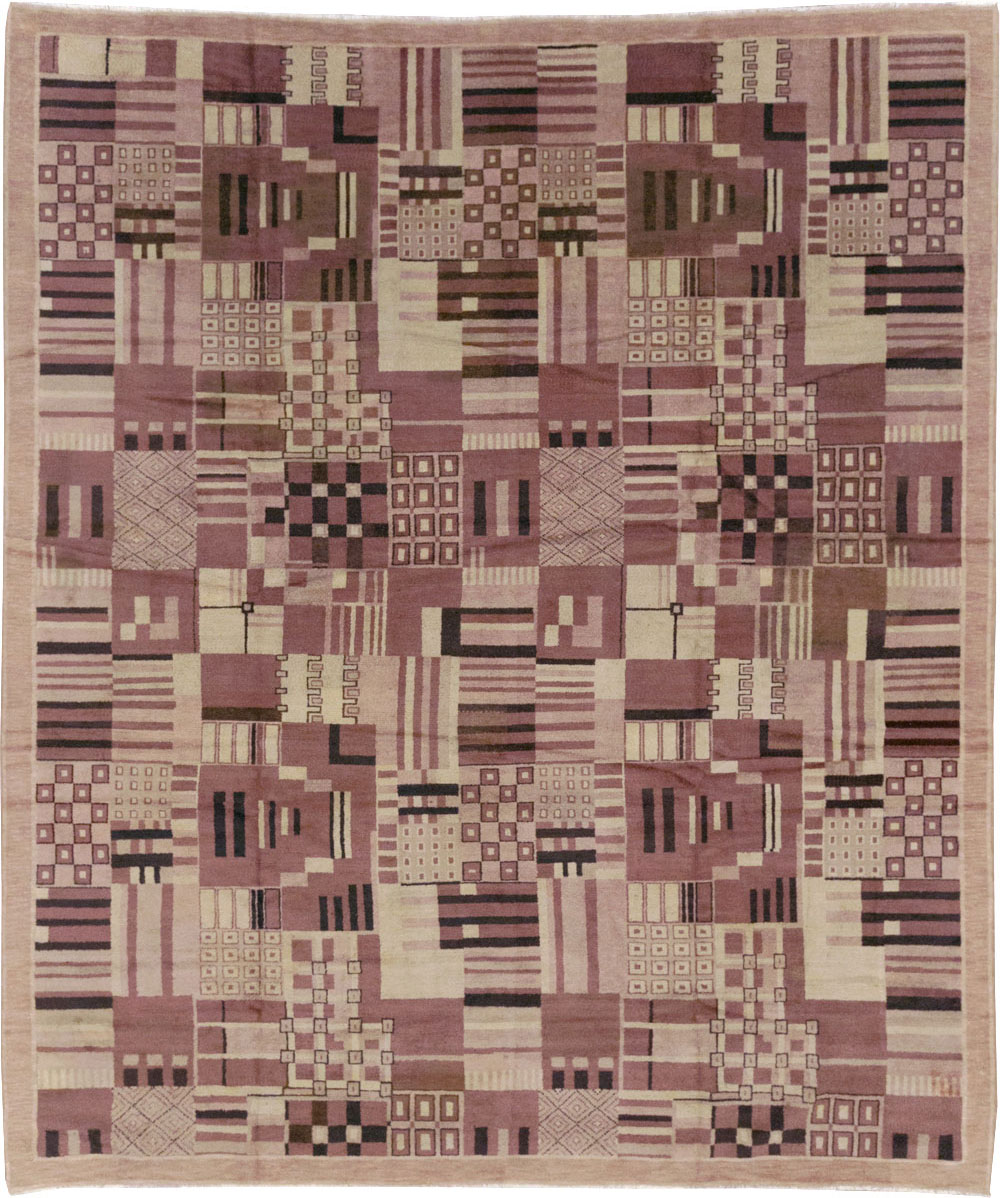 Vintage Indian Art Deco Style Room Size Carpet, No.31792 - Galerie Shabab