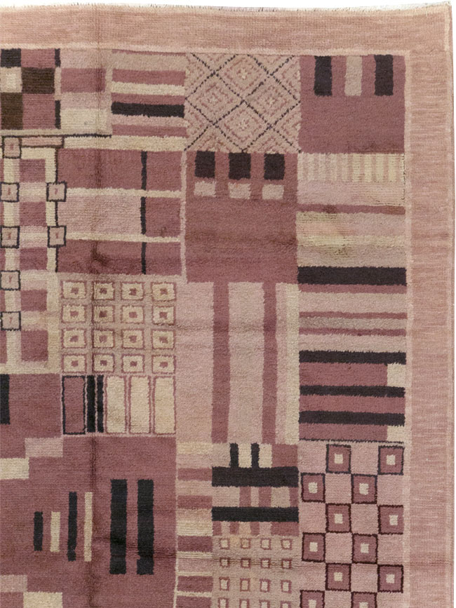 Vintage Indian Art Deco Style Room Size Carpet, No.31792 - Galerie Shabab