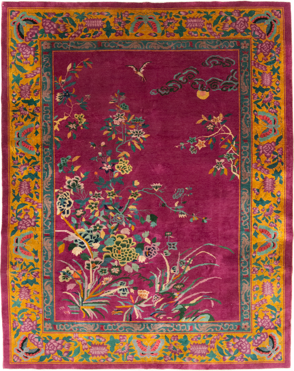 Vintage Chinese Nickles Pictorial Room Size Carpet, No.31805 - Galerie Shabab