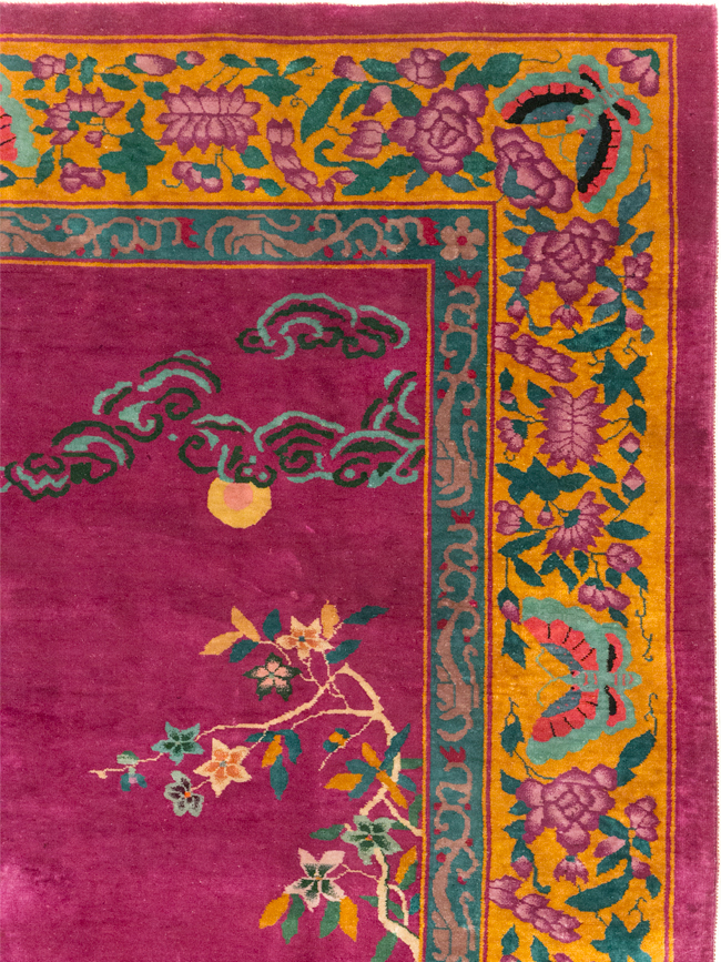 Vintage Chinese Nickles Pictorial Room Size Carpet, No.31805 - Galerie Shabab