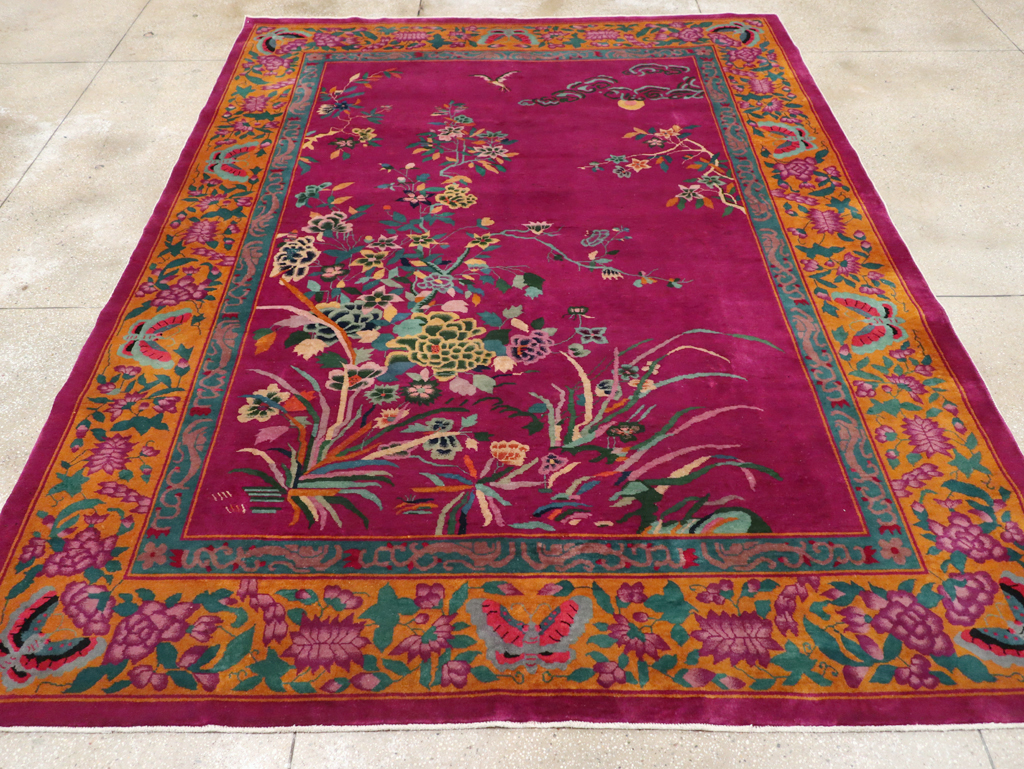 Vintage Chinese Nickles Pictorial Room Size Carpet, No.31805 - Galerie Shabab