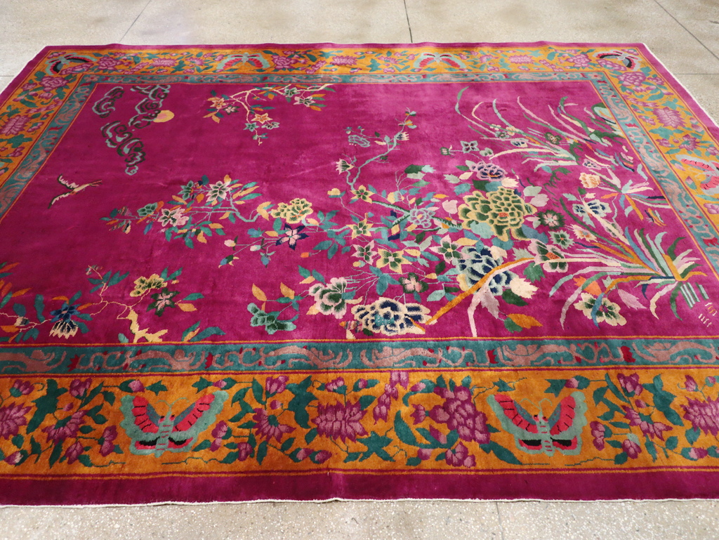 Vintage Chinese Nickles Pictorial Room Size Carpet, No.31805 - Galerie Shabab