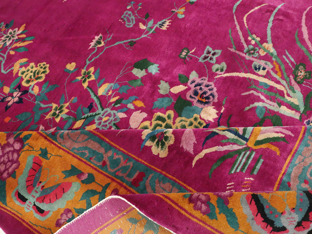 Vintage Chinese Nickles Pictorial Room Size Carpet, No.31805 - Galerie Shabab