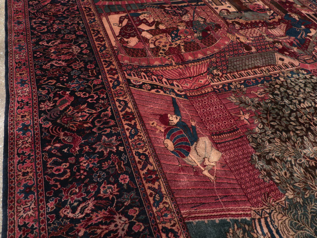 Antique Indian Pictorial Room Size Carpet, No.31820 - Galerie Shabab