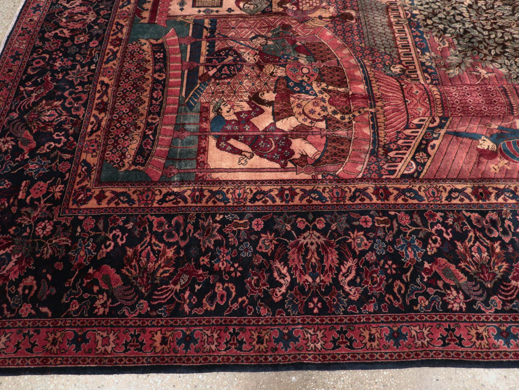 Antique Indian Pictorial Room Size Carpet, No.31820 - Galerie Shabab