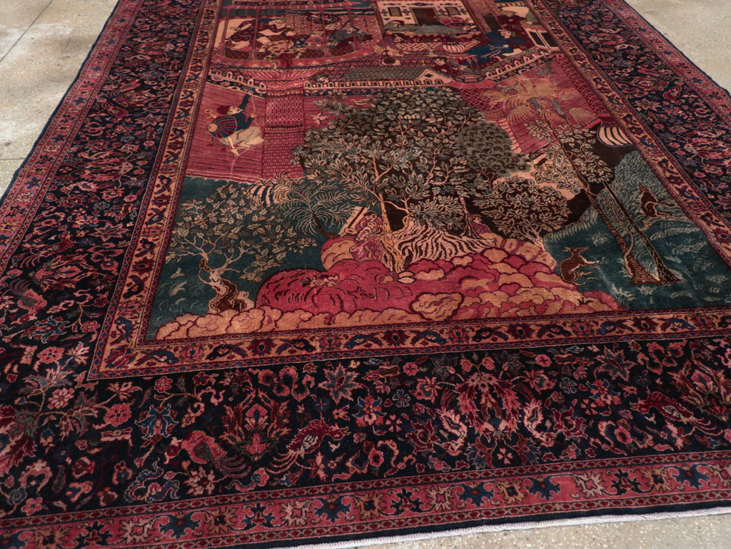 Antique Indian Pictorial Room Size Carpet, No.31820 - Galerie Shabab
