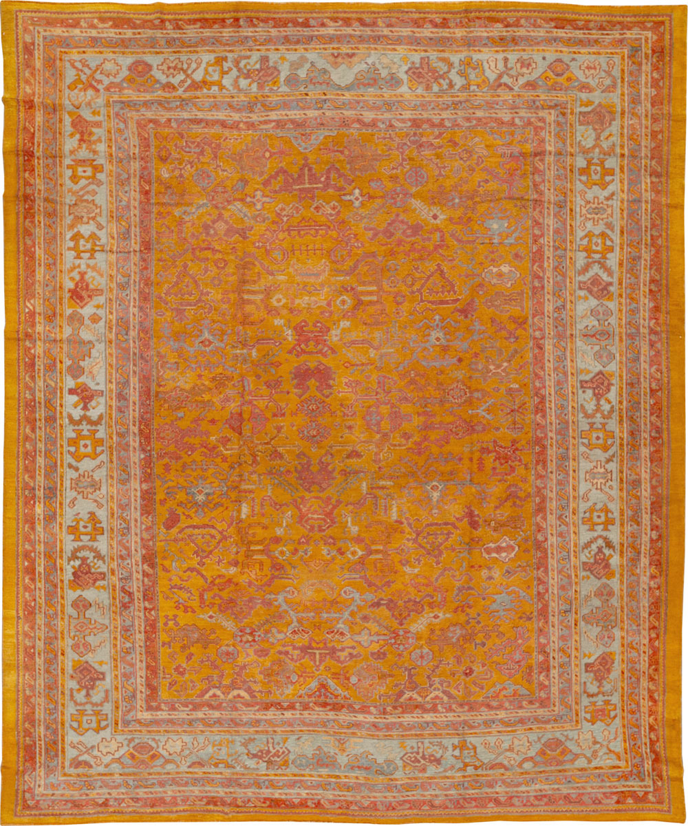 Antique Turkish Oushak Large Room Size Carpet, No.31823 - Galerie Shabab