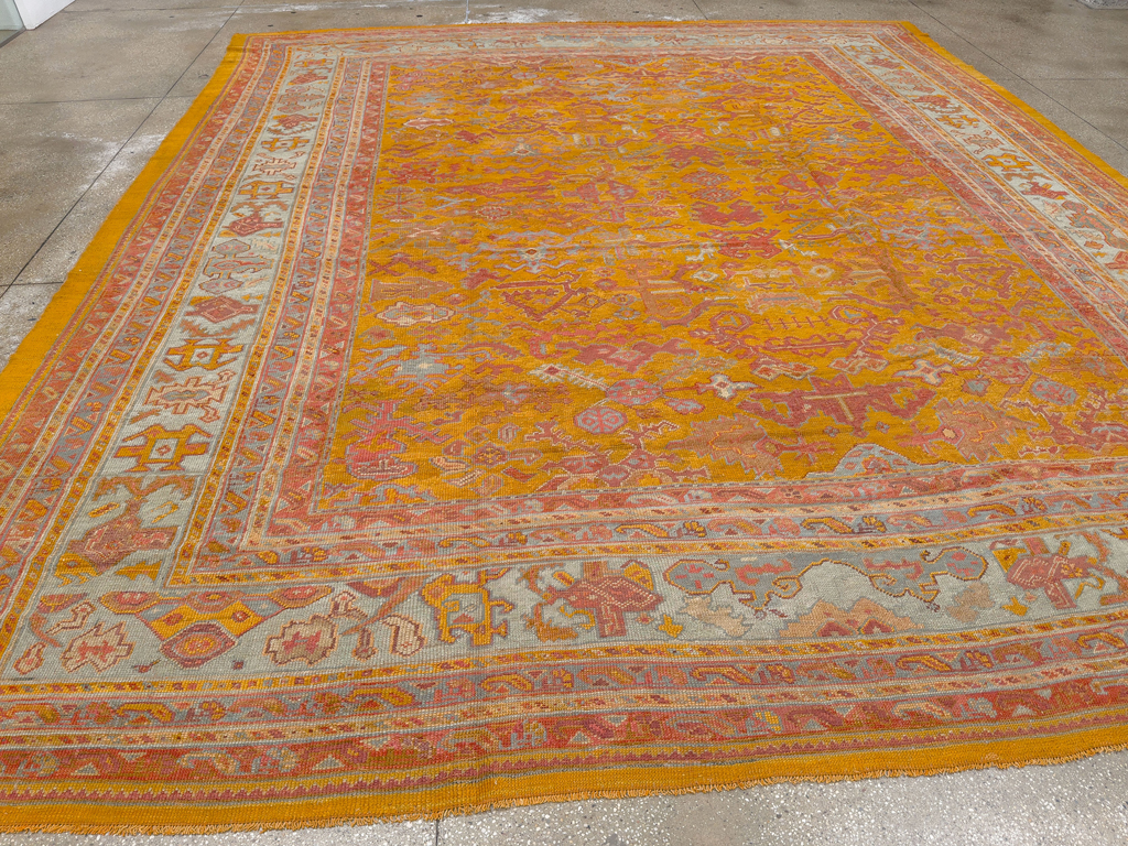 Antique Turkish Oushak Large Room Size Carpet, No.31823 - Galerie Shabab