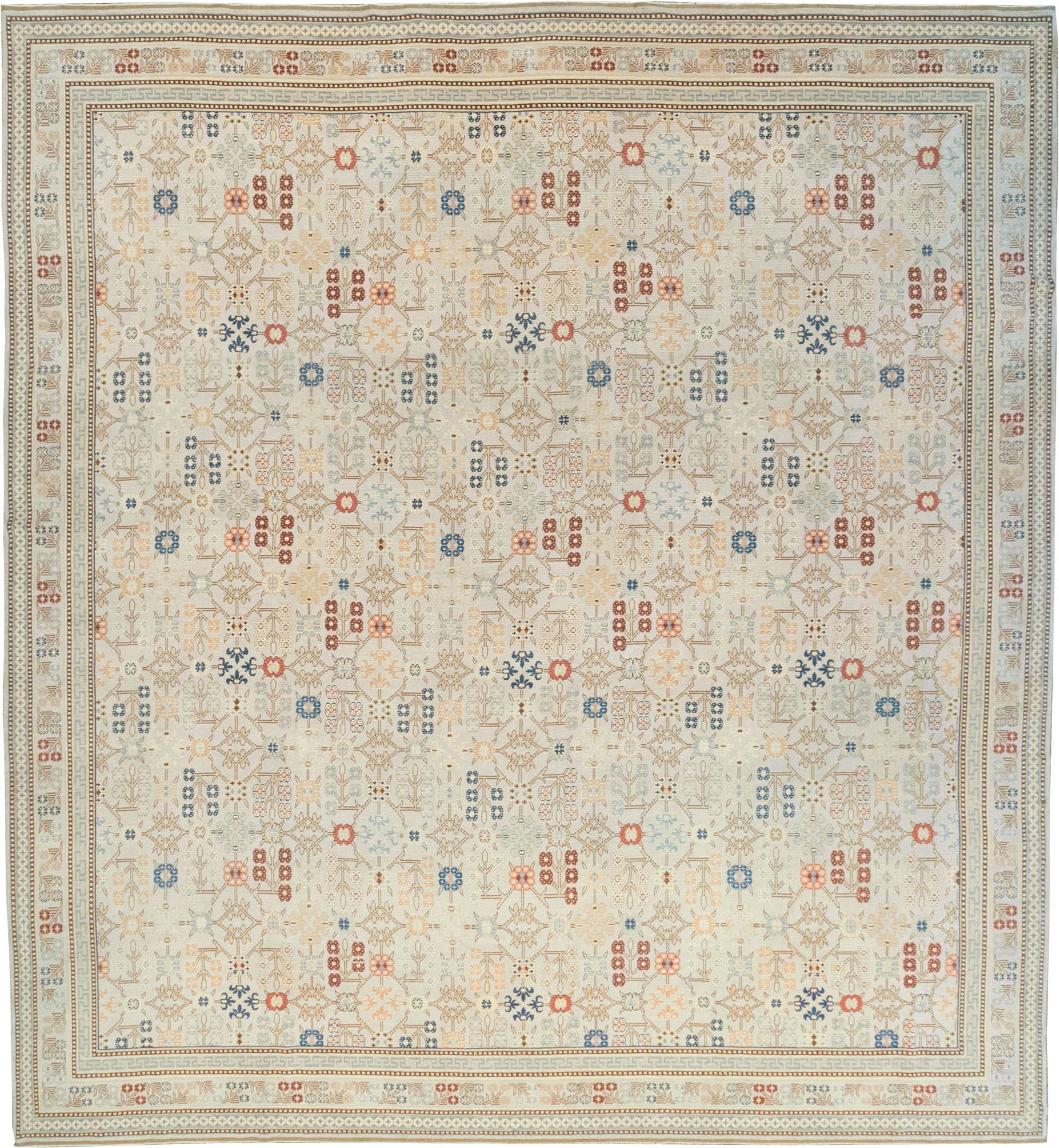 Modern East Turkestan Khotan Large Square Carpet, No.31825 - Galerie Shabab
