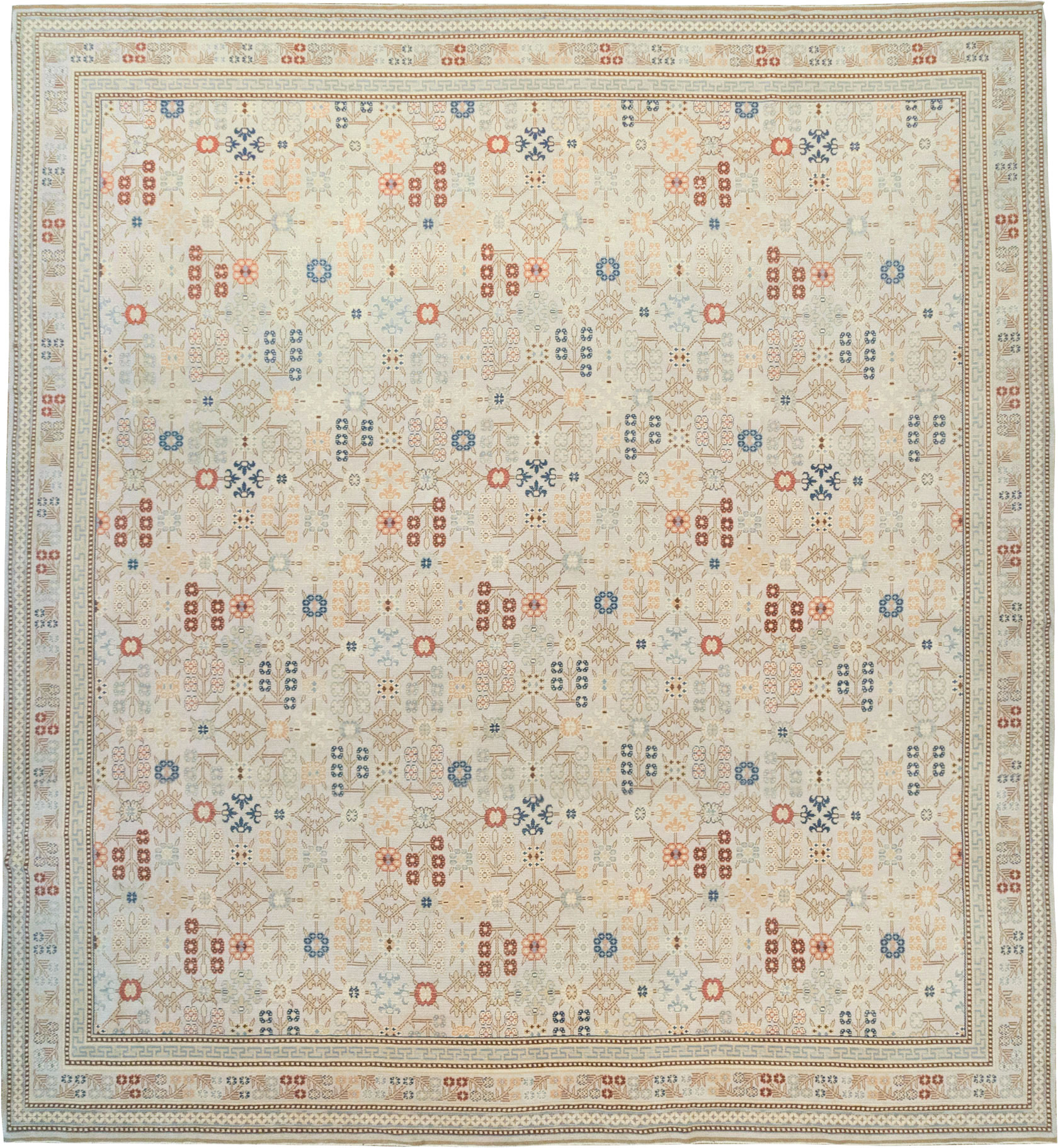 Modern East Turkestan Khotan Large Square Carpet, No.31825 - Galerie Shabab