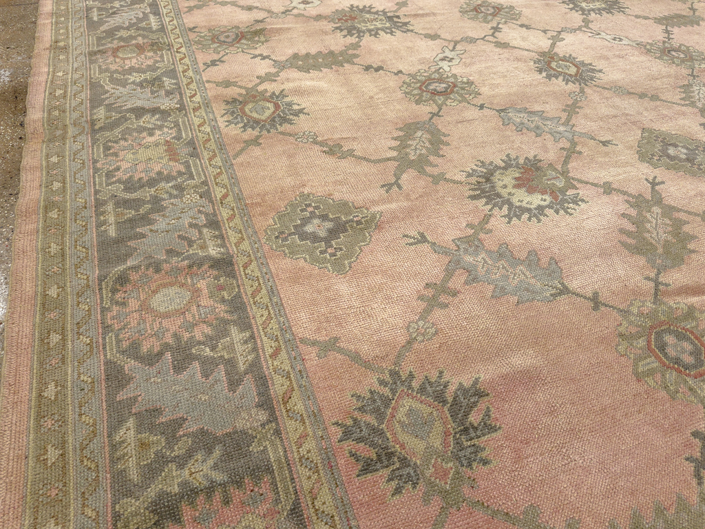 Antique Turkish Oushak Room Size Carpet, No.31829 - Galerie Shabab