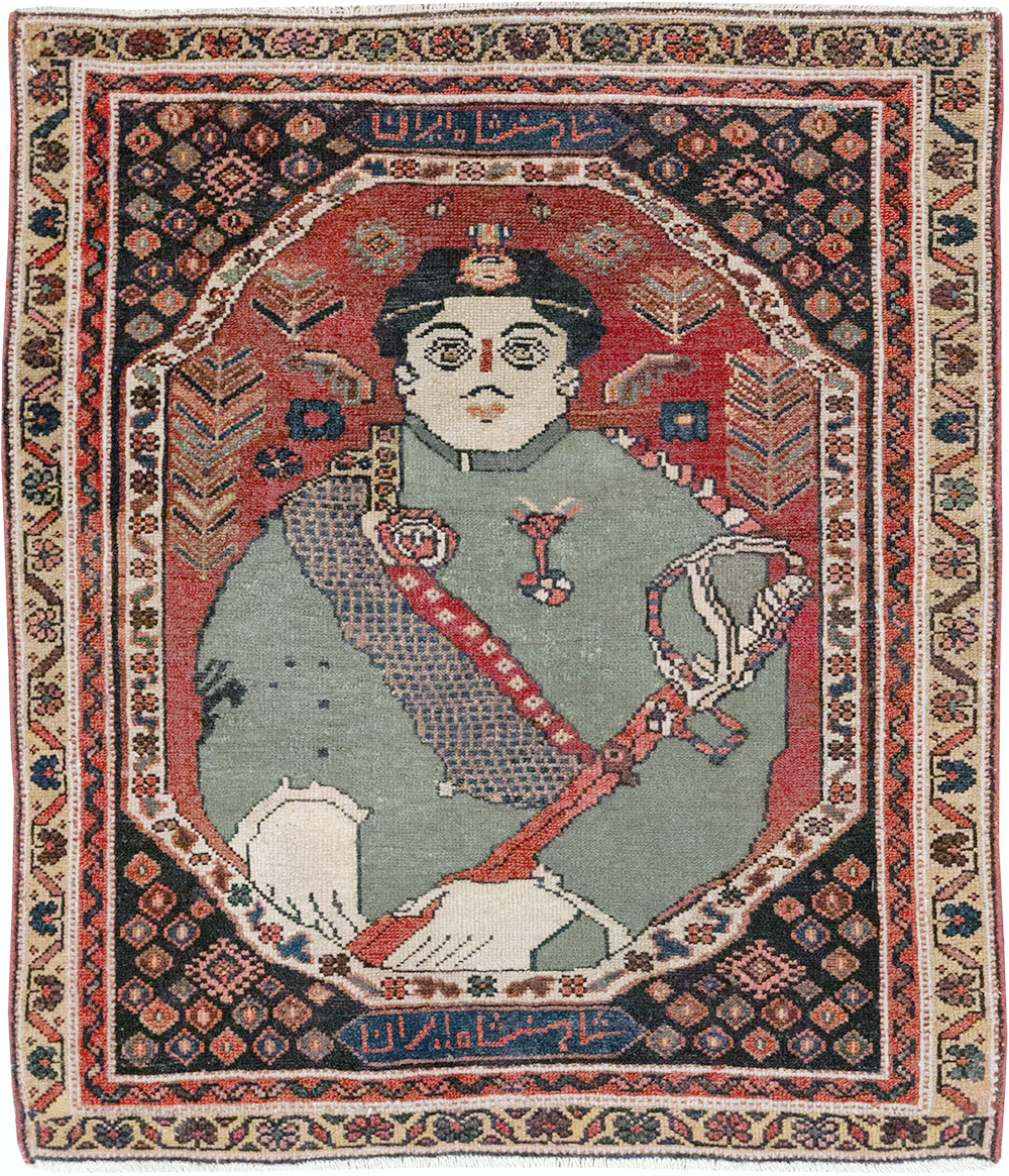 Antique Persian Pictorial Malayer Rug, No.31833 - Galerie Shabab