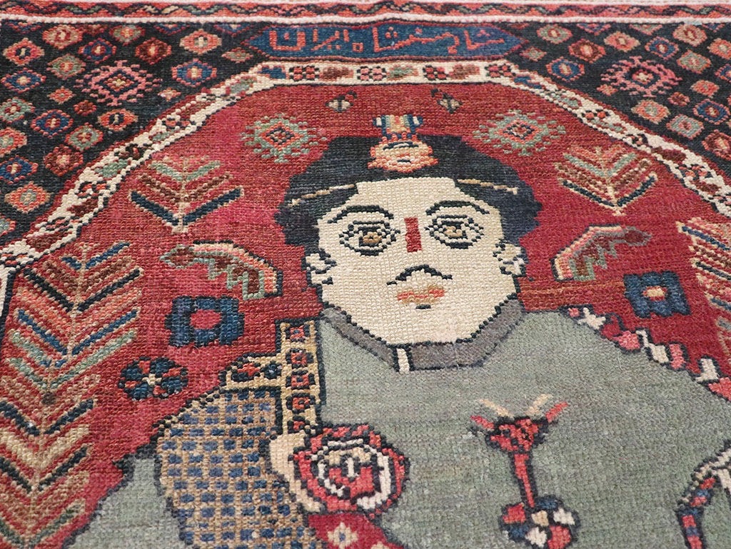 Antique Persian Pictorial Malayer Rug, No.31833 - Galerie Shabab