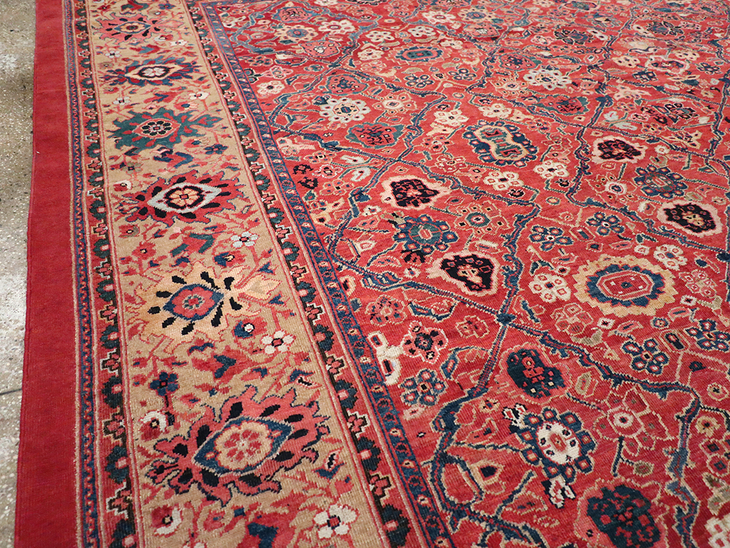 Antique Persian Mahal Square Room Size Carpet, No.31836 - Galerie Shabab