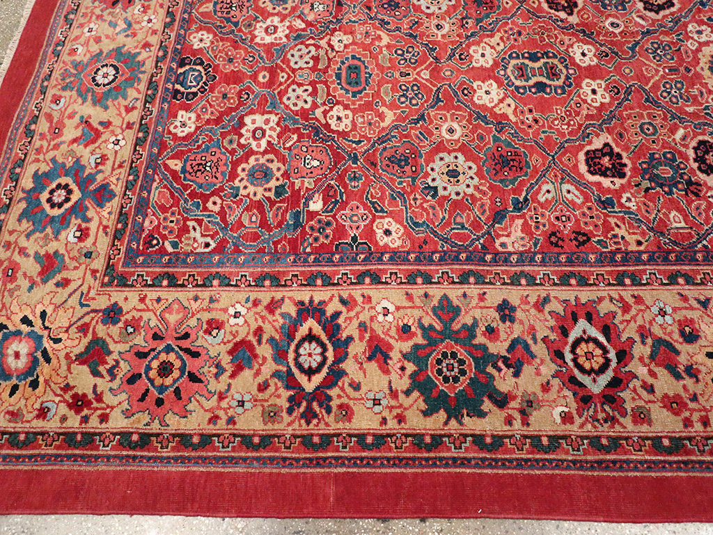 Antique Persian Mahal Square Room Size Carpet, No.31836 - Galerie Shabab