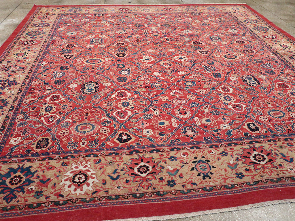 Antique Persian Mahal Square Room Size Carpet, No.31836 - Galerie Shabab