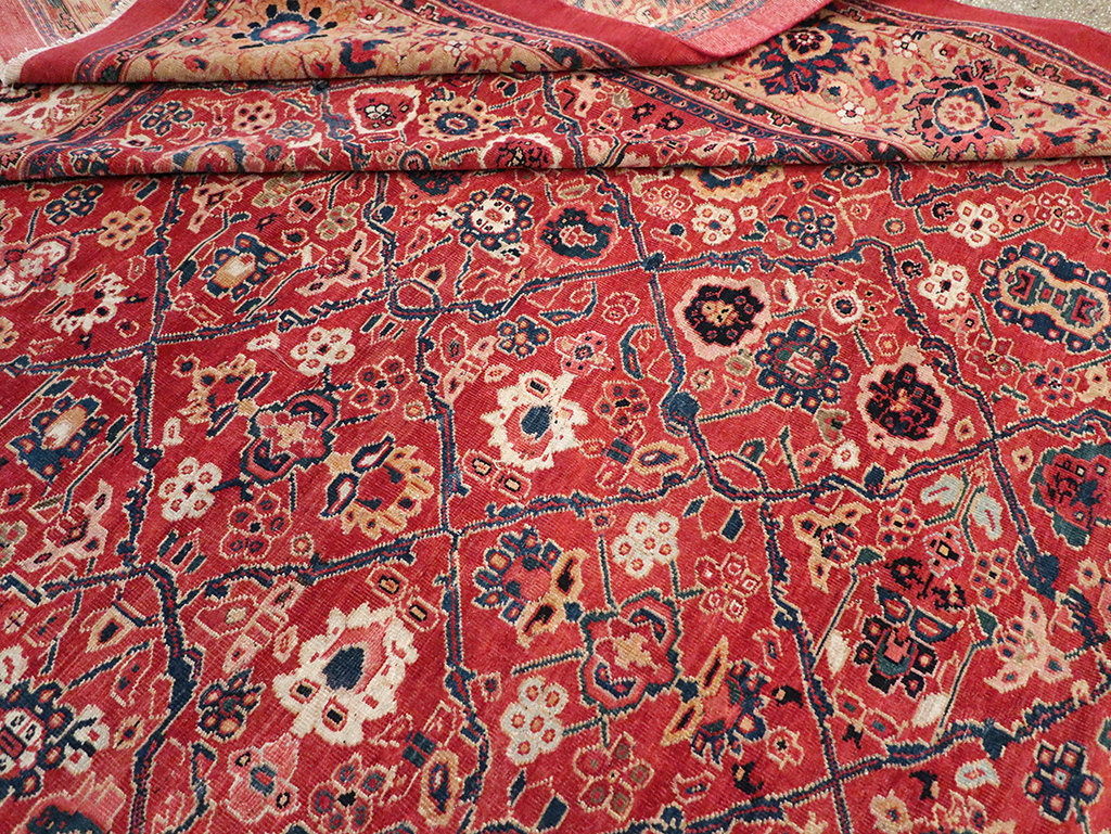 Antique Persian Mahal Square Room Size Carpet, No.31836 - Galerie Shabab