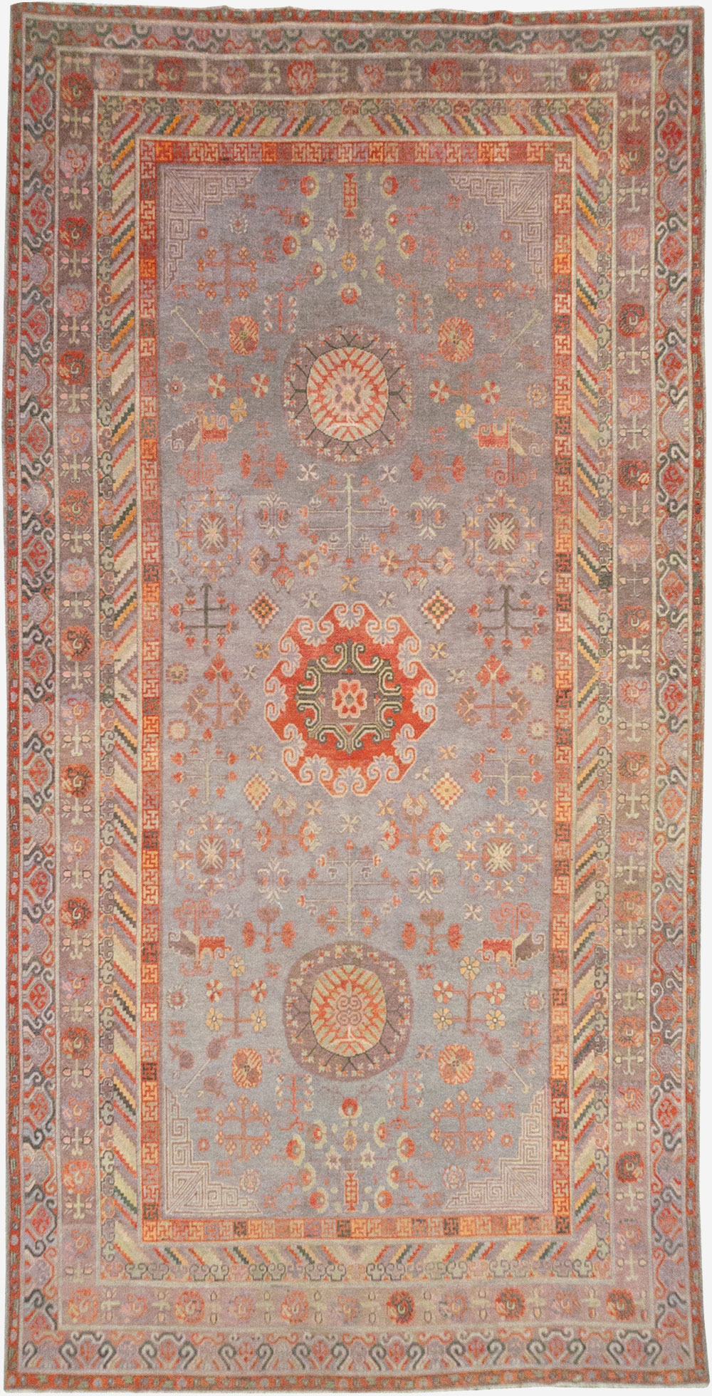 Antique East Turkestan Khotan Long and Narrow Carpet, No.31840 - Galerie Shabab
