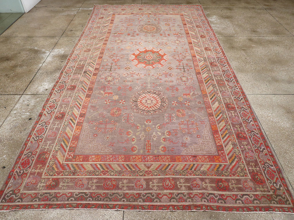 Antique East Turkestan Khotan Long and Narrow Carpet, No.31840 - Galerie Shabab