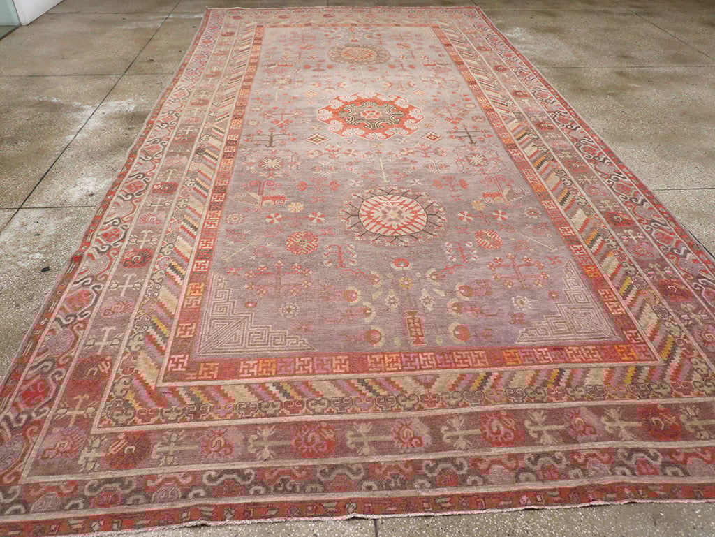 Antique East Turkestan Khotan Long and Narrow Carpet, No.31840 - Galerie Shabab