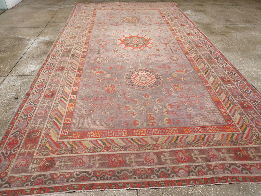 Antique East Turkestan Khotan Long and Narrow Carpet, No.31840 - Galerie Shabab