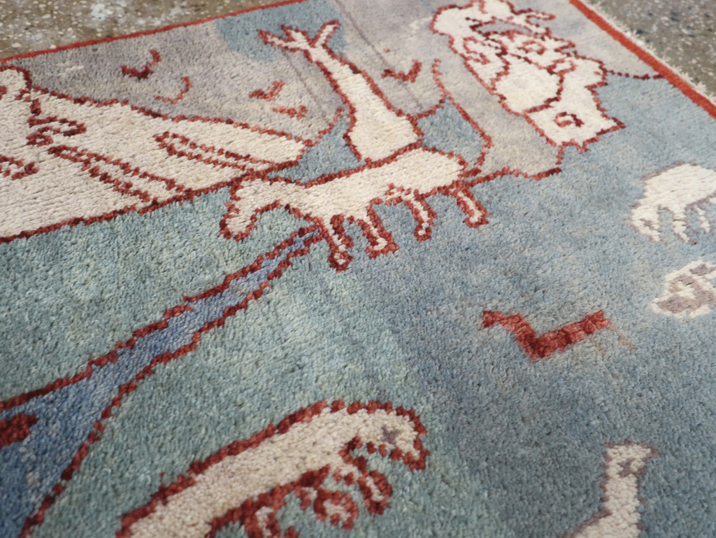 Vintage Turkish Anatolian Pictorial Throw Rug, No.31843 - Galerie Shabab