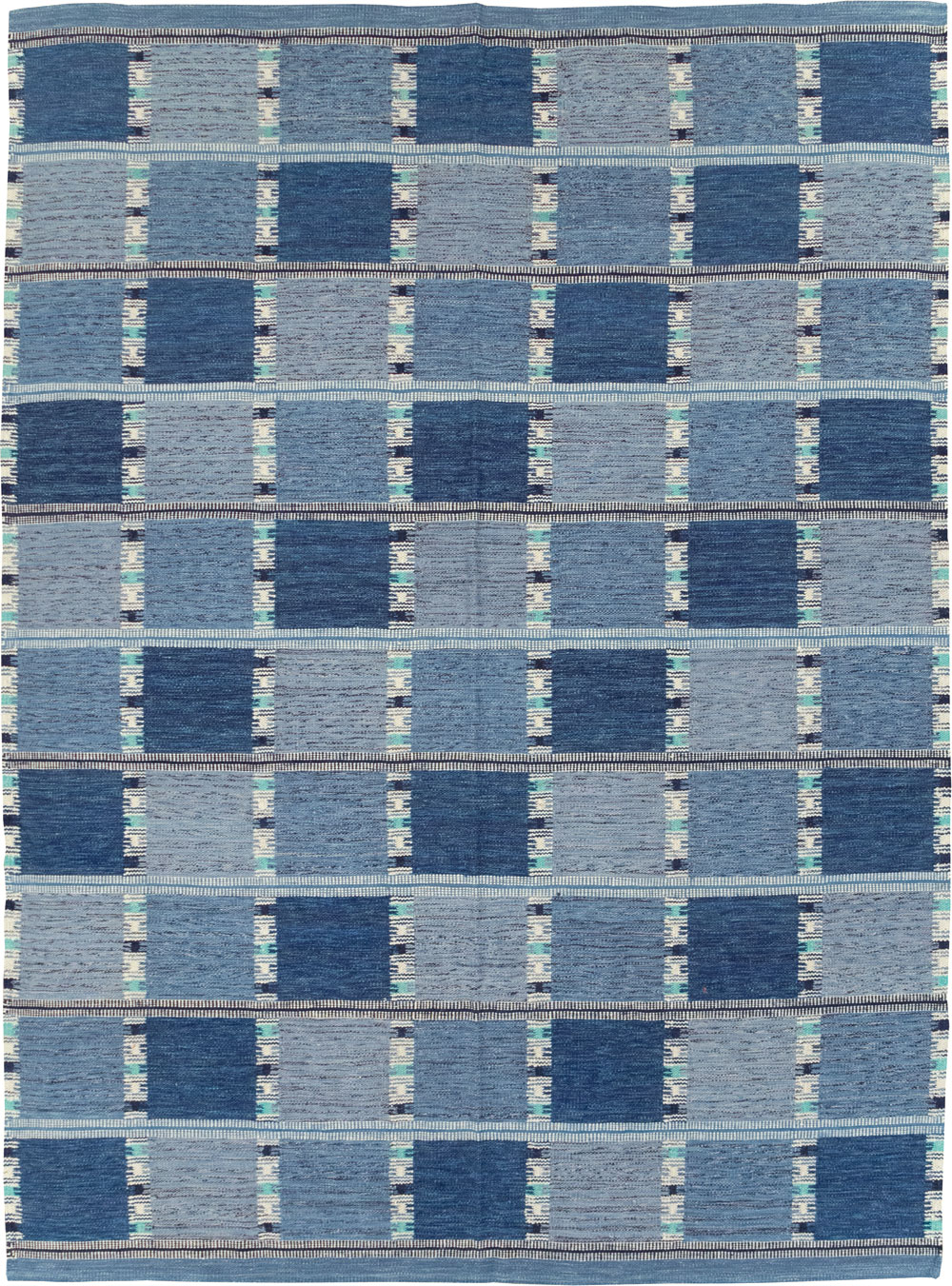 Swedish Inspired Modern Turkish Flatweave Room Size Carpet, No.31856 - Galerie Shabab