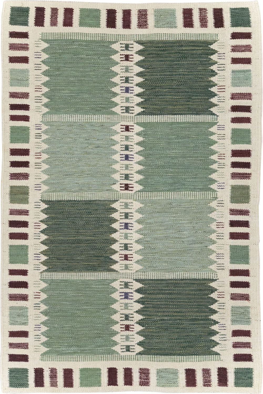 Swedish Inspired Modern Turkish Flatweave Accent Rug, No.31857 - Galerie Shabab