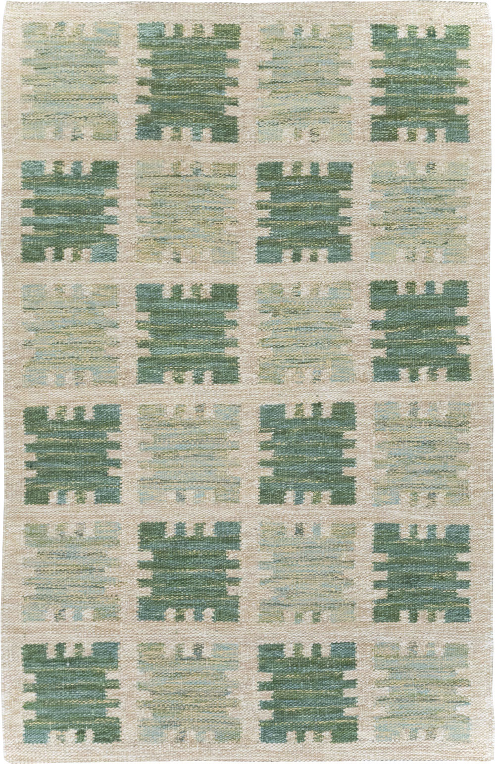 Swedish Inspired Modern Turkish Flatweave Accent Rug, No.31858 - Galerie Shabab