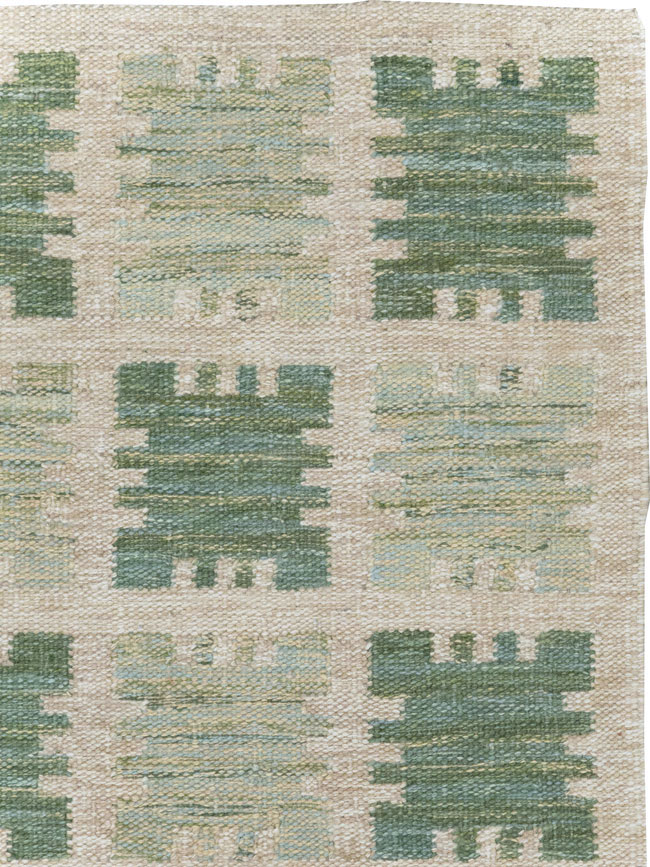 Swedish Inspired Modern Turkish Flatweave Accent Rug, No.31858 - Galerie Shabab