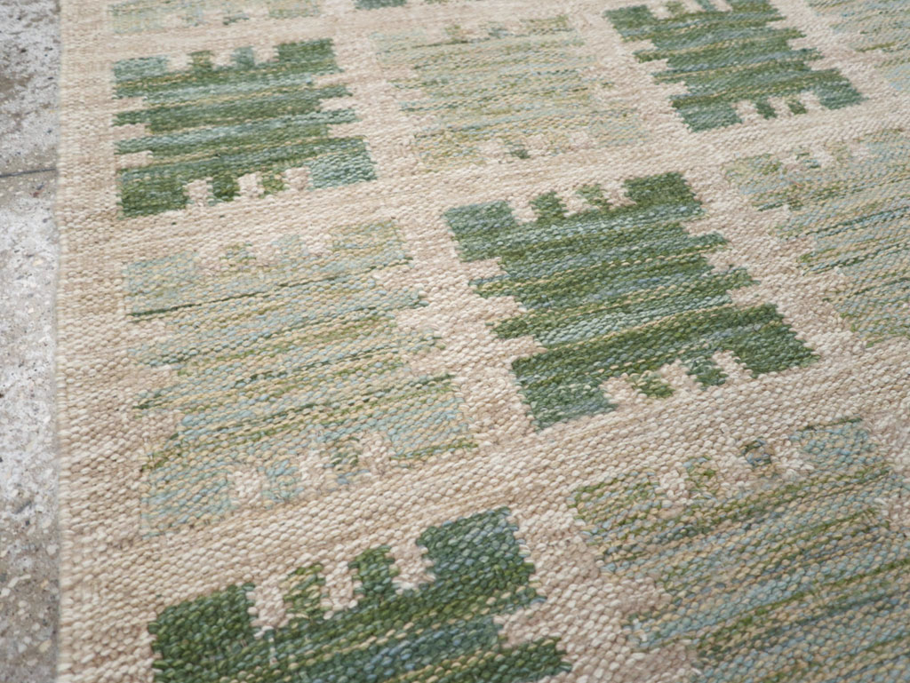 Swedish Inspired Modern Turkish Flatweave Accent Rug, No.31858 - Galerie Shabab